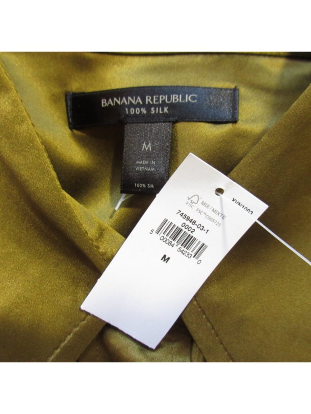 NWT Banana Republic Muse Silk Maxi in Cargo Green Belted Shirt Dress M $270 - Picture 8 of 8